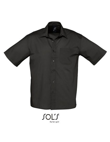 Popeline-Shirt Bristol Short Sleeve – SOL´S in Black