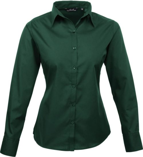 Women's Long Sleeve Poplin Blouse – Premier in Black