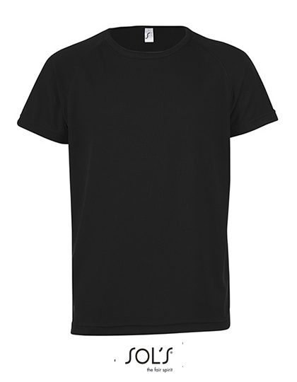 Kids´ Raglan Sleeved T-Shirt Sporty – SOL´S in Black