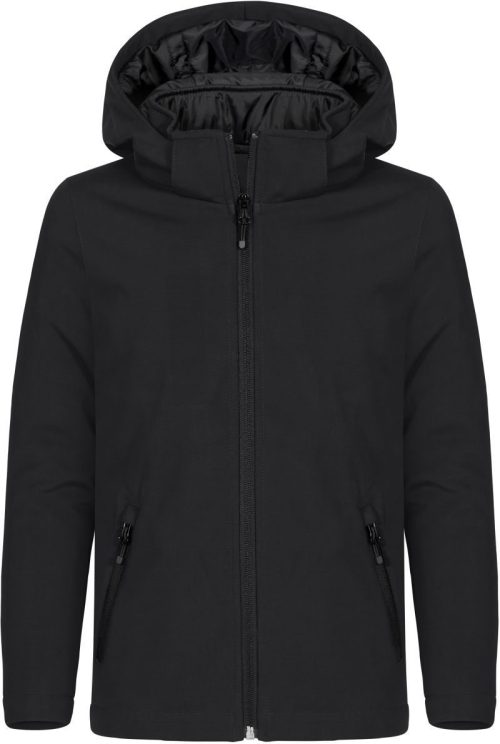 Wattierte Kinder Kapuzen Softshell Jacke Padded Hooded Softshell Junior – Clique in Black