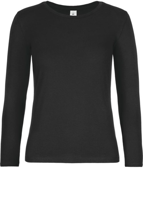 Damen-Langarmshirt #E190 TW08T – B&C in Black