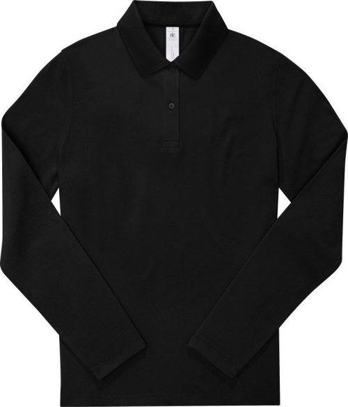 Damen Piqué Polo langarm My Polo 180 LSL /women – B&C in Black