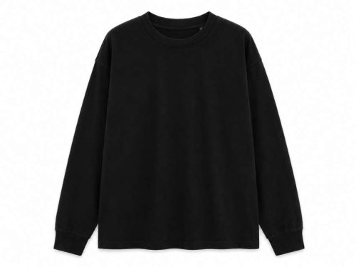 Mens Boxy Long Sleeve Tee – True Blanks in Black