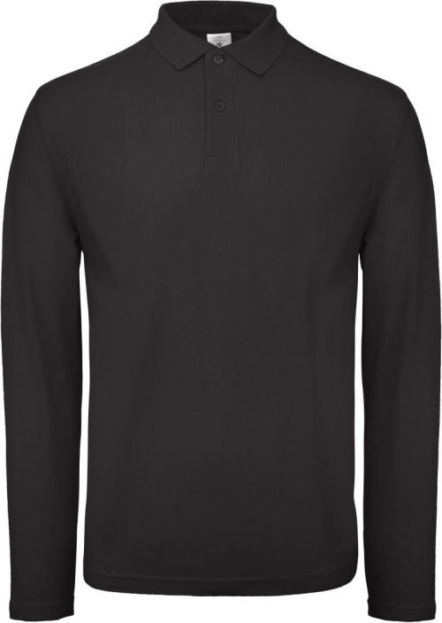 Herren Piqué Polo langarm ID.001 LSL – B&C in Black