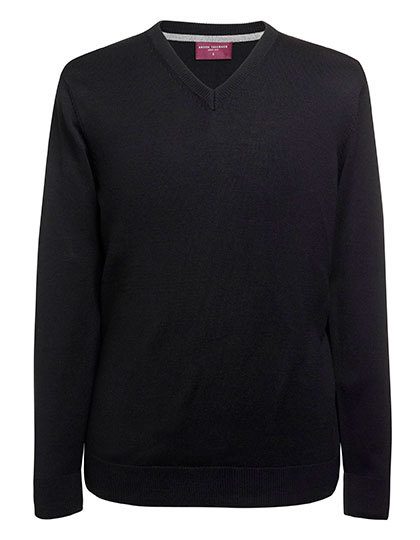 Men´s V-Neck Jumper Boston – Brook Taverner in Black