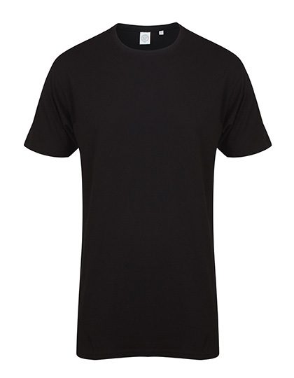 Men´s Longline T-Shirt With Dipped Hem – SF Clothing in Black
