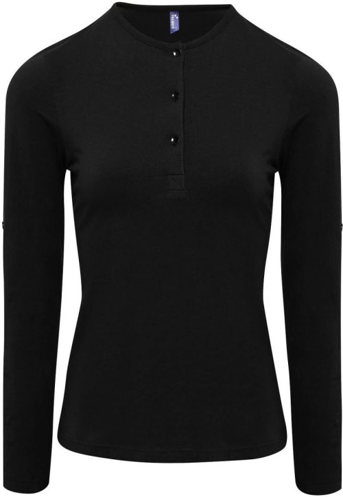 Damen Rollärmel T-Shirt langarm PR 318 – Premier in Black