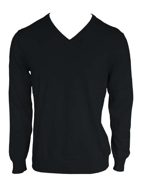 Men’s V-Neck Fine Gauge Cotton Pullover – Legend Classics in Black