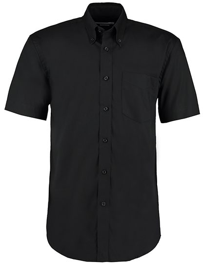 Men´s Classic Fit Premium Oxford Shirt Short Sleeve – Kustom Kit in Black