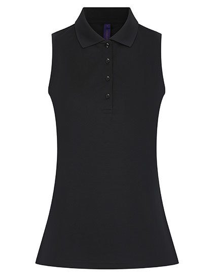 Ladies´ Sleeveless Coolplus® Polo Shirt – Henbury in Black