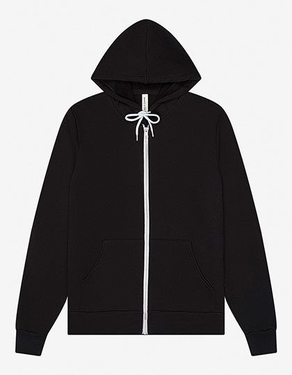 Unisex Poly-Cotton Fleece Full-Zip Hoodie – Bella+Canvas in Black