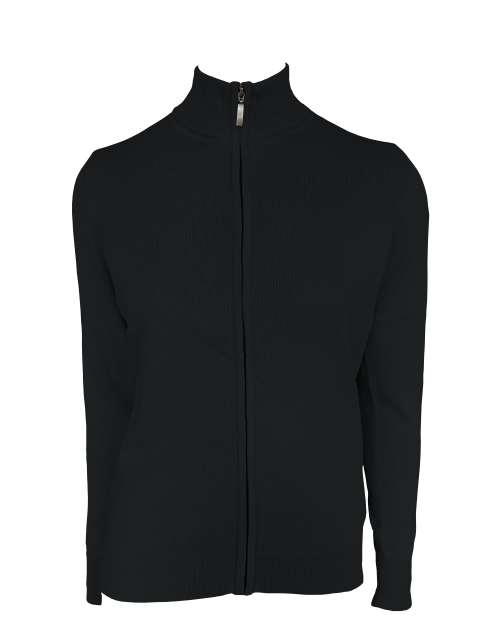 Women’s Full Zip Cardigan Fine Gauge Cotton – Legend Classics in Black