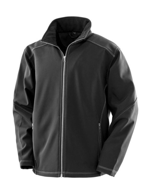 Men´s Treble Stitch Softshell Jacket – Result Workguard in Black