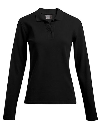 Women´s Heavy Polo Long Sleeve – Promodoro in Black