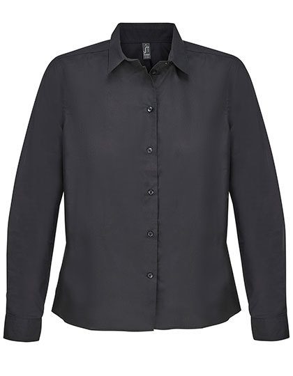 Women´s Poplin Shirt Long Sleeve Bailey – SOL´S in Black