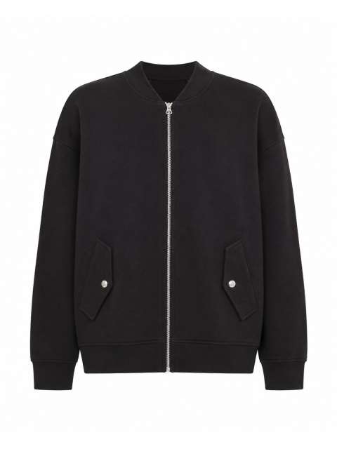 Mens Boxy Bomber Sweater – True Blanks in Black