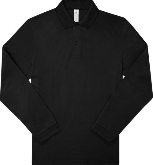 Schweres Piqué Polo langarm My Polo 210 LSL – B&C in Black