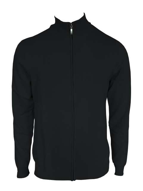 Men’s Full Zip Cardigan Fine Gauge Cotton – Legend Classics in Black