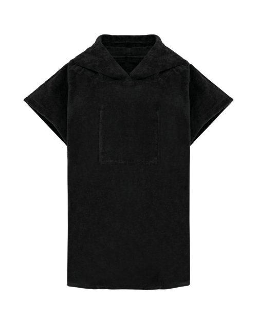 Kinder-Frottee-Poncho mit Kapuze PA582 – Proact in Black