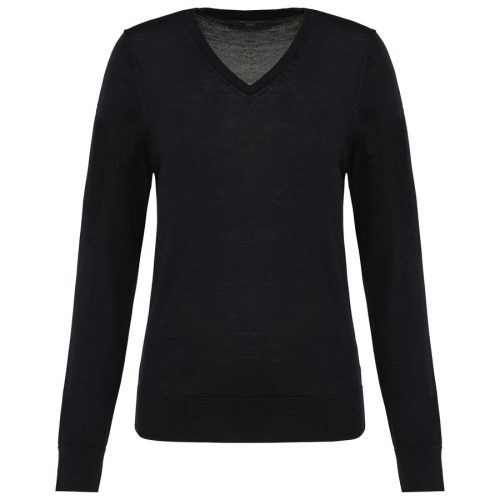 Merino-Damenpullover mit V-Ausschnitt PK911 – Kariban Premium in Black