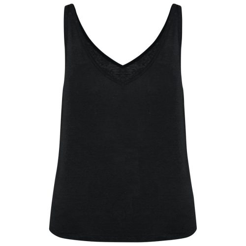 Achselhemd aus Leinen für Damen SP343 – Spasso in Black