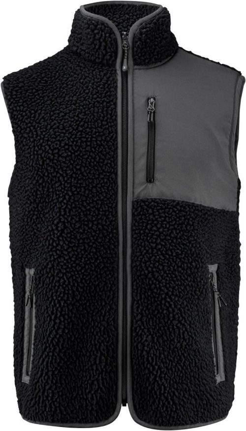 Herren Sherpa Fleece Weste "Two-Tone" Kingsley Fleece Vest Men – James Harvest in Black