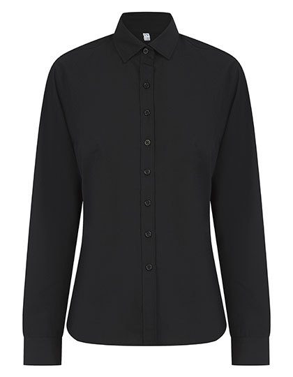 Ladies´ Long Sleeved ´Cotton Feel´ Coolplus® Shirt – Henbury in Black