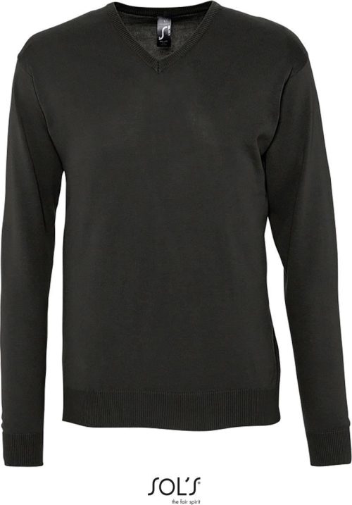 Herren V-Ausschnitt Pullover Galaxy Men – SOL'S in Black