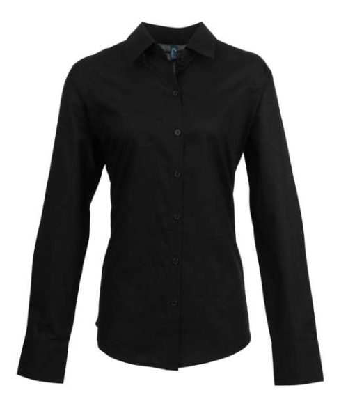Women's Long Sleeve Signature Oxford Blouse – Premier in Black