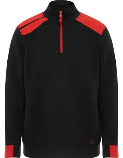 Troyer Sweatshirt Maverick – Roly Workwear in Black 02/Red 60