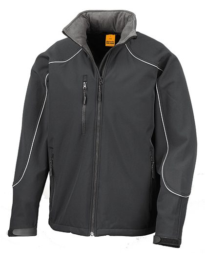 Hooded Soft Shell Jacket – Result Workguard in Black/Black