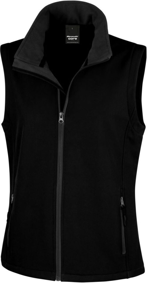 Damen 2-Lagen Softshell Gilet "Printable" R 232F – Result in Black/Black