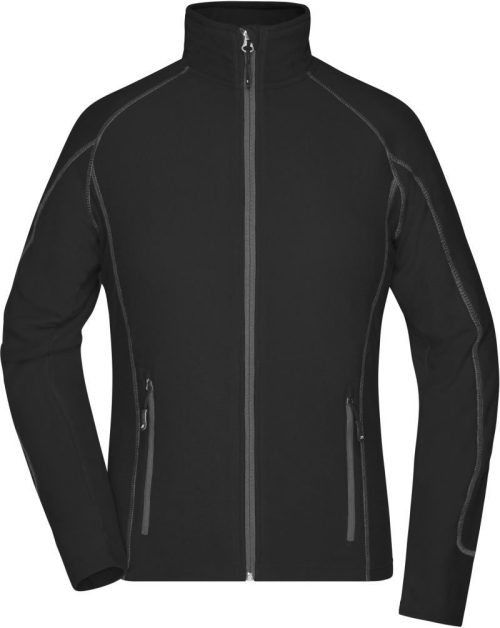 Damen Struktur Fleece Jacke JN 596 – Daiber in Black/Carbon