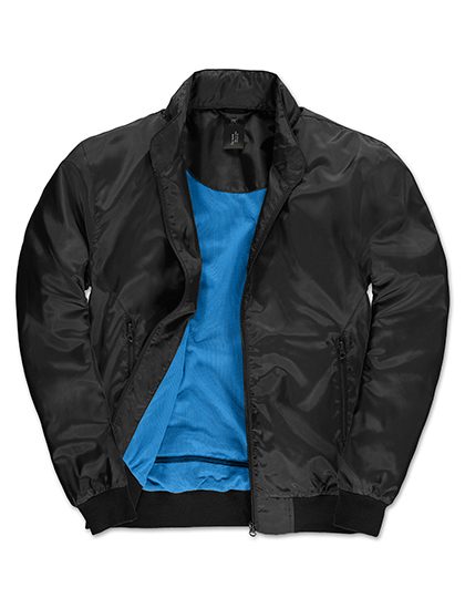 Men´s Jacket Trooper – B&C COLLECTION in Black/Cobalt Blue