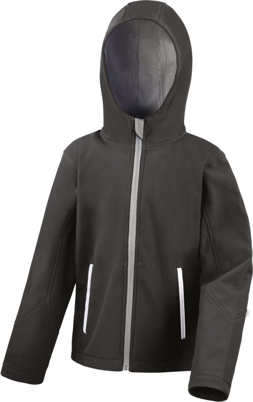 Kids Tx Performance Hooded Softshell Jacket R224J-R224Y – Result in Black / Grey