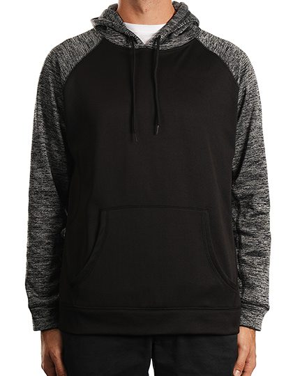 Men´s Performance Raglan Pullover – Burnside in Black/Heather Charcoal