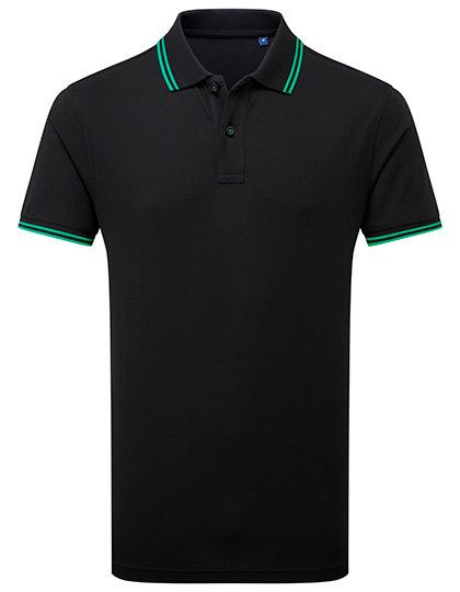 Men´s Classic Fit Tipped Polo – Asquith & Fox in Black/Kelly