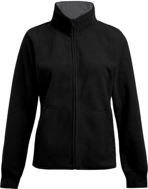 Damen Double Fleece Jacke 7985 – Promodoro in Black/Light Grey