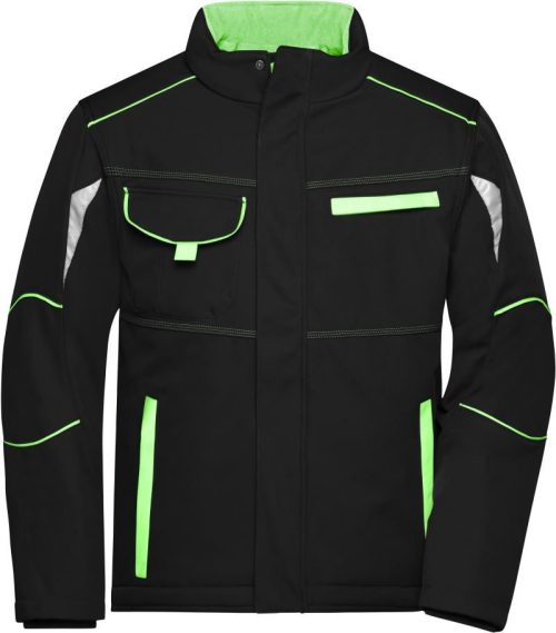 Workwear Winter Softshell Jacke - Color JN 853 – Daiber in Black/Lime Green