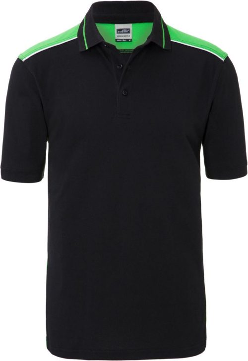Herren Workwear Piqué Polo - Color JN 858 – Daiber in Black/Lime Green