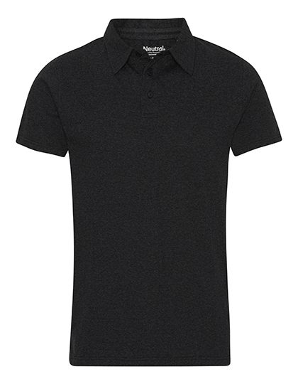 Recycled Cotton Polo – Neutral in Black Melange