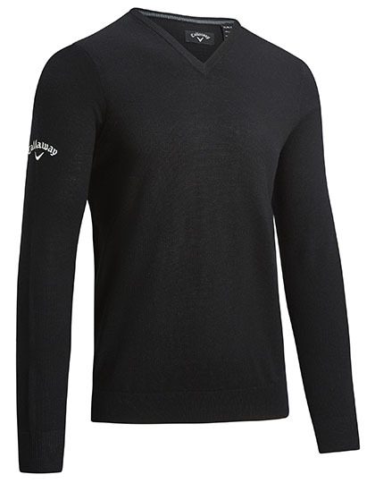 Men´s V-Neck Merino Sweater – Callaway in Black Onyx