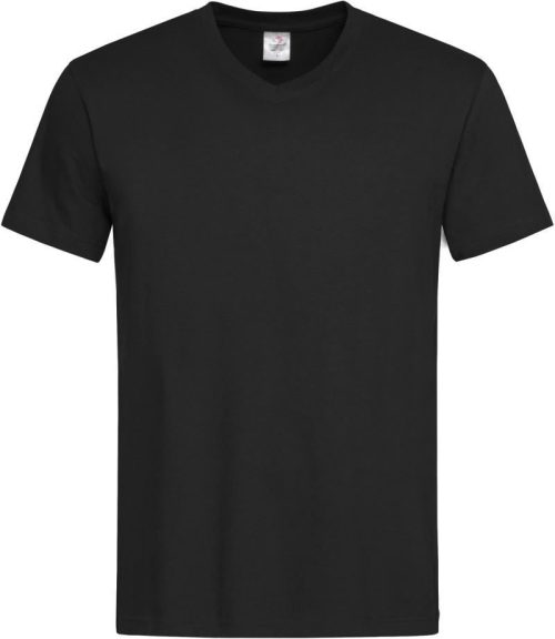 V-Ausschnitt T-Shirt Classic-T V-neck – Stedman in Black Opal
