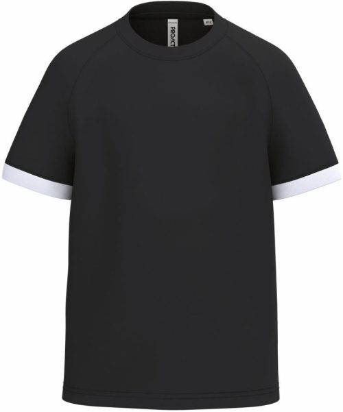 Kinder Kontrast Sport Shirt PA 4046 – Kariban ProAct in Black/White