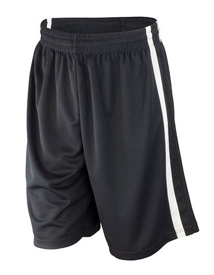 Men´s Basketball Quick Dry Short – Spiro in Black/White