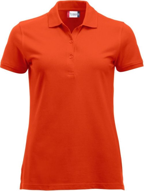 Schweres Damen Piqué Polo Classic Marion S/S – Clique in Blood Orange