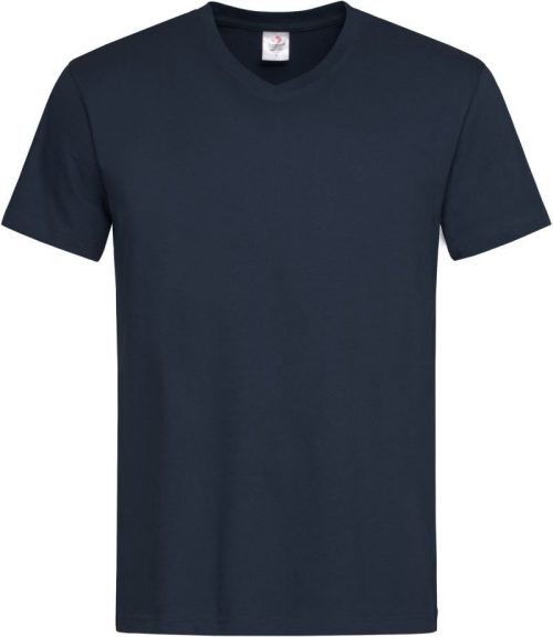 V-Ausschnitt T-Shirt Classic-T V-neck – Stedman in Blue Midnight