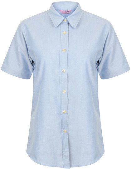 Ladies´ Classic Short Sleeved Oxford Shirt – Henbury in Blue Oxford