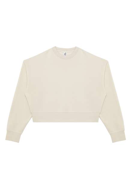 Womens Relaxed Crop Crewneck – Lane Seven in Bone