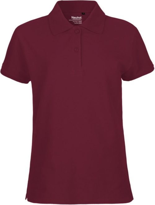Damen Bio Piqué Polo O 22980 – Neutral in Bordeaux